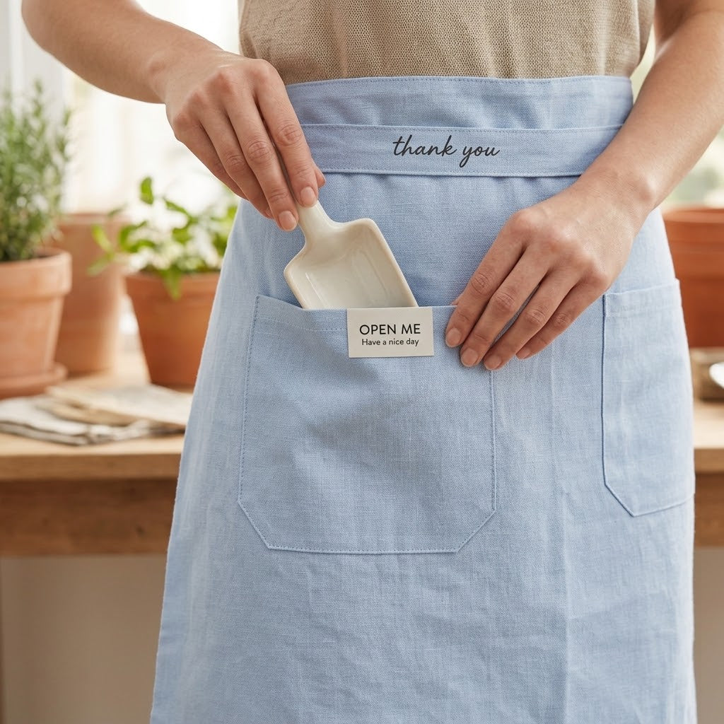 Linen Cross Back Cooking Apron