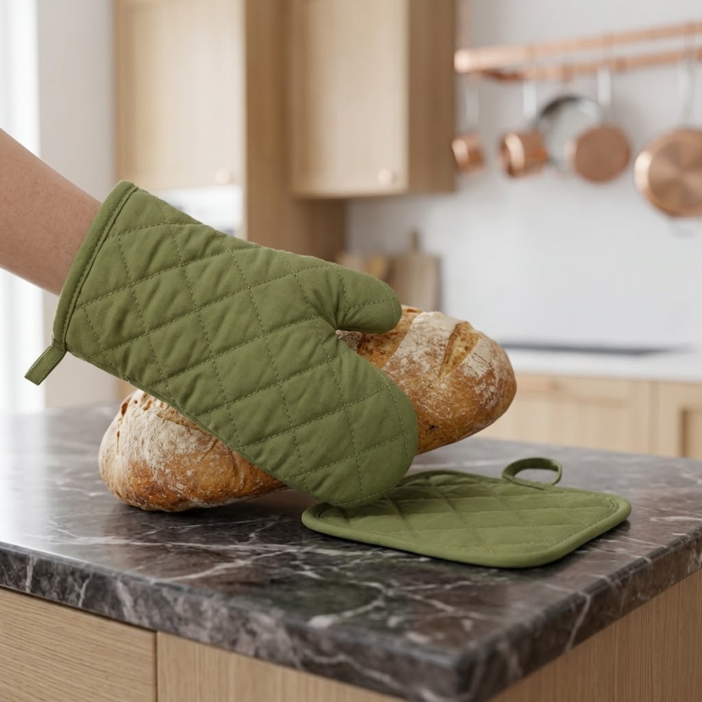 Heat Resistant Kitchen Oven Mitt Set