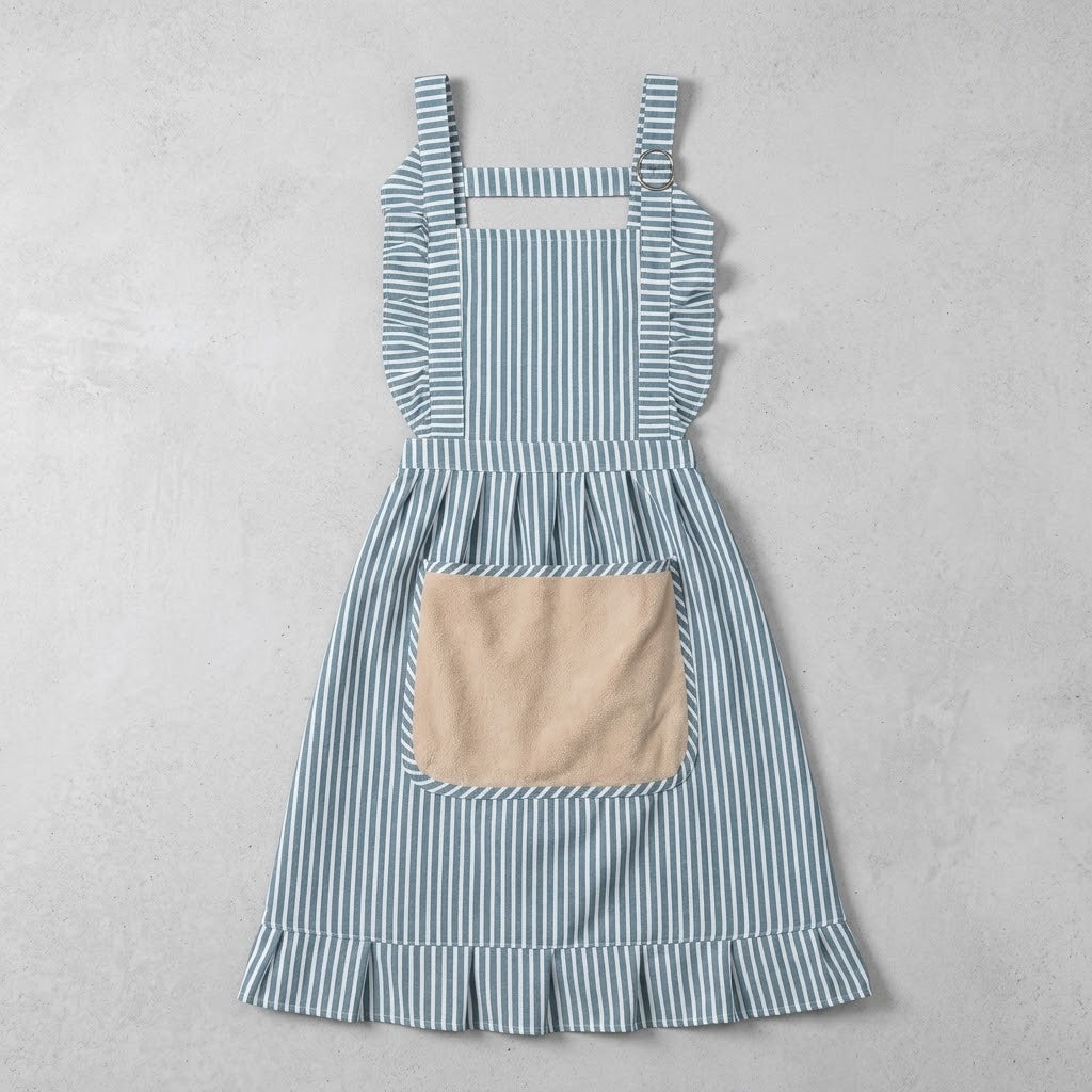 Ruffle Cotton Linen Kitchen Apron