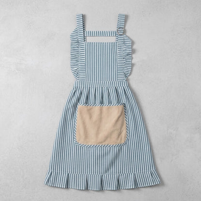 Ruffle Cotton Linen Kitchen Apron